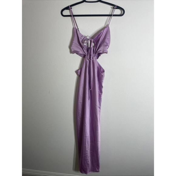 NWT Show Me Your MuMu Lilac Luxe Satin Codie Cutout Dress Sz S msrp $154 - Picture 7 of 11